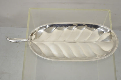 F.B. Rogers Silver Plate Oval Leaf Form Serving Tray Platter with Handle