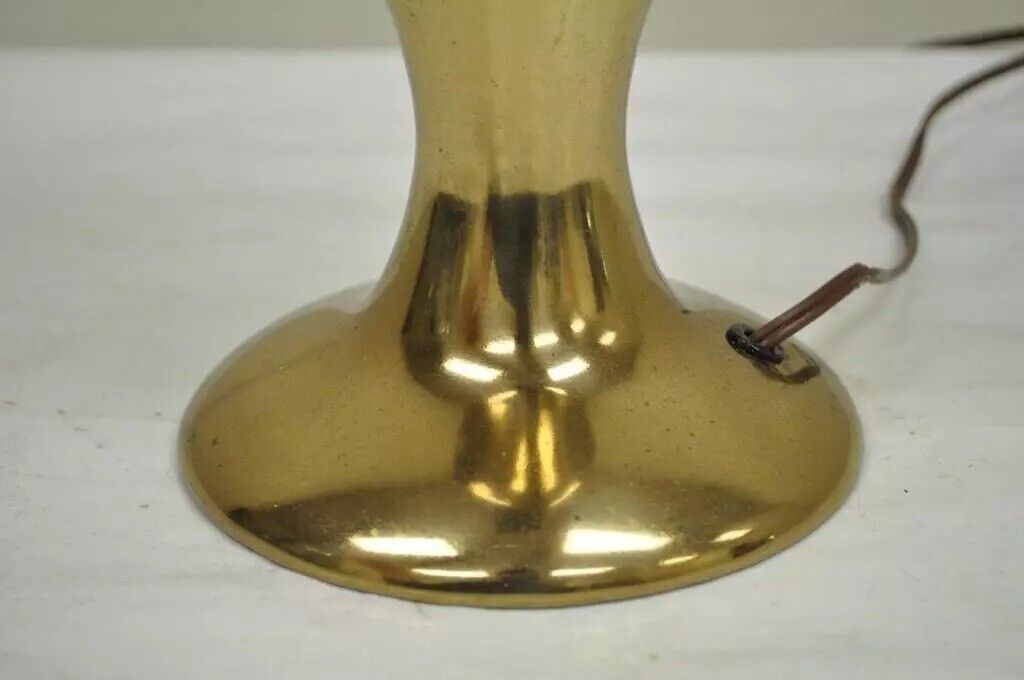 Vintage Mid Century Modern Art Deco Brass Black Metal Egg Nouveau Table Lamp