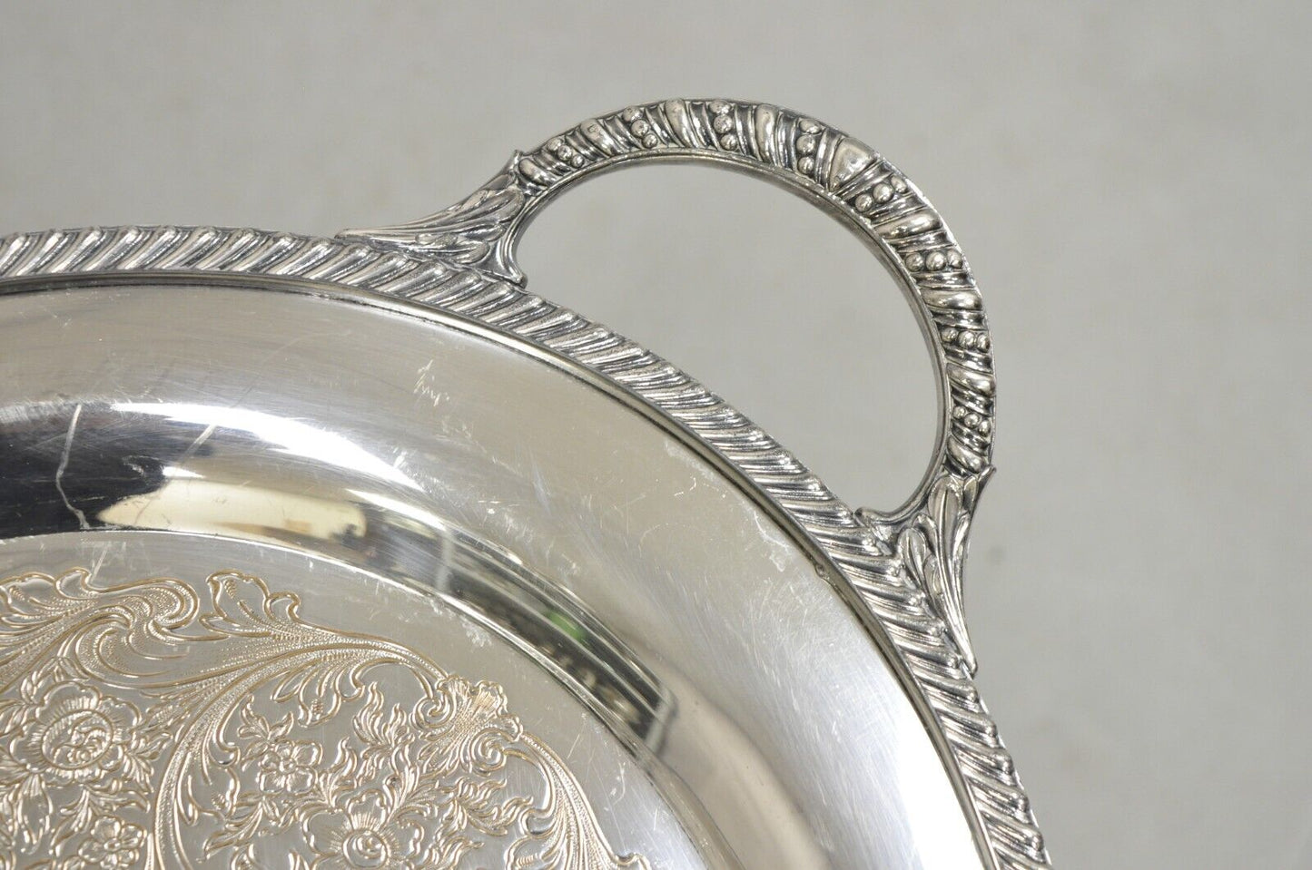 WM Rogers 4082 Silver Plated Victorian Oval Serving Platter Tray