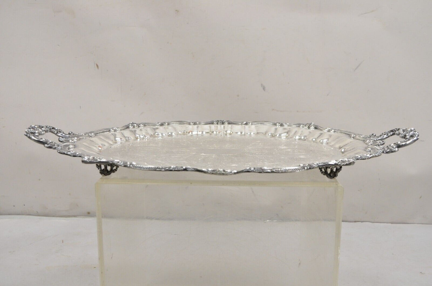 WNS Blackinton Chippendale 146 Silver Plated Oval Serving Platter Tray