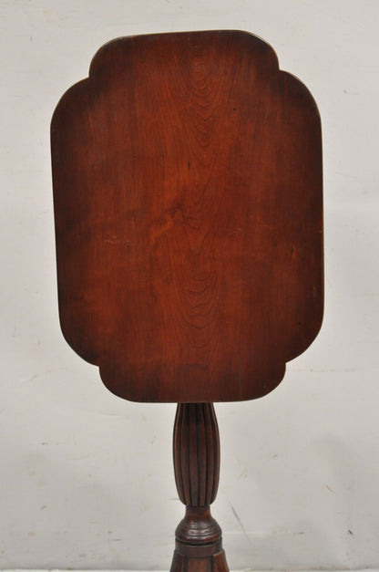 Antique Sheraton Style Mahogany Tilt Top Tea Table Candle Stand