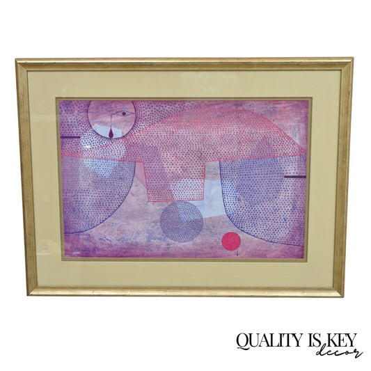 Vintage Paul Klee "Sunset" Framed Modern Abstract Lithograph Art Print