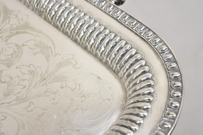 Vintage Wallace "Ornate Georgian" Silver Plated Twin Handle Serving Platter Tray