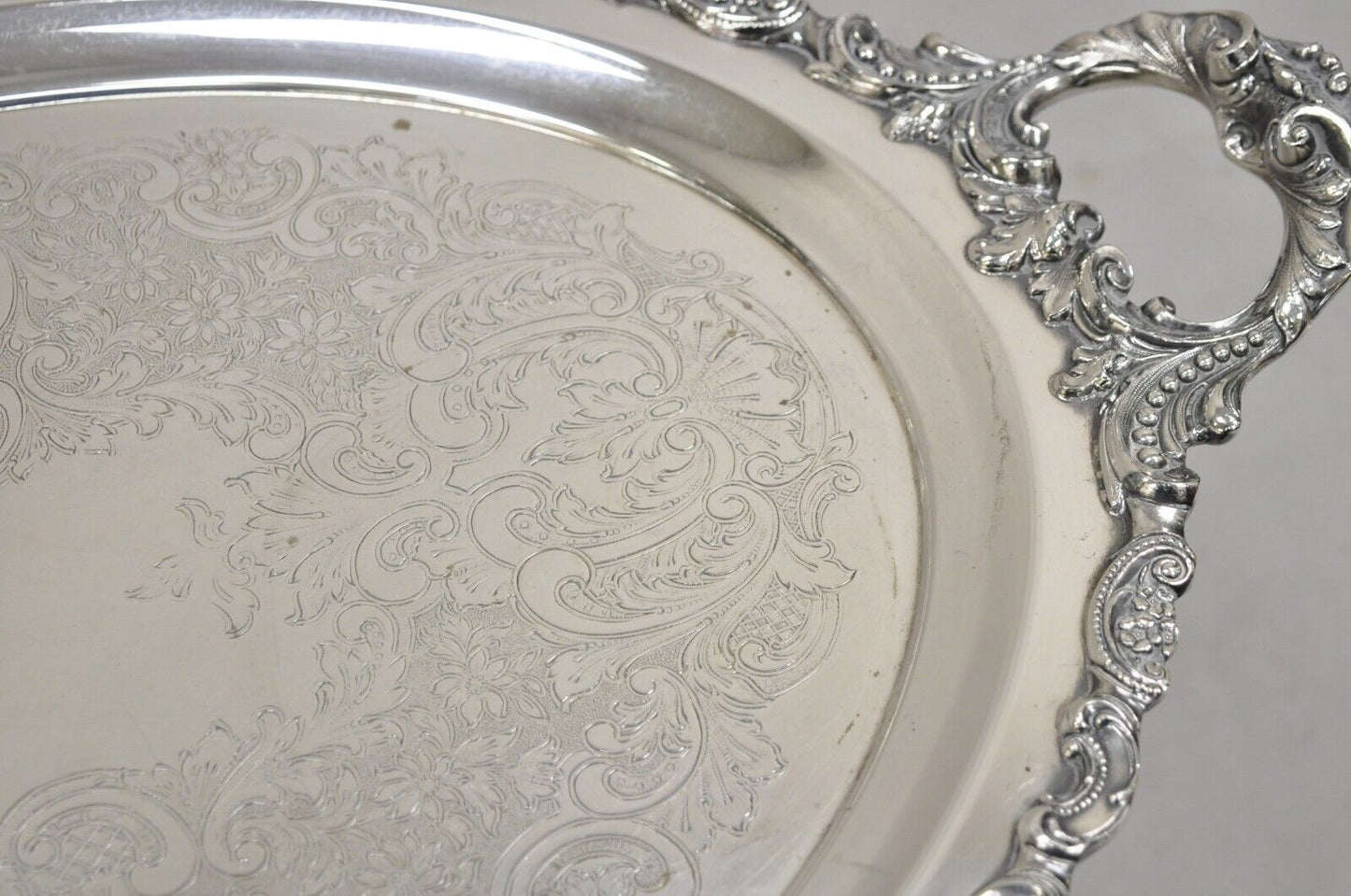 Vintage Baroque by Wallace 294 Oval Silver Plated Serving Platter Tray