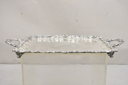 Vintage Sheffield Victorian Style Silver Plated Rectangular Serving Platter Tray