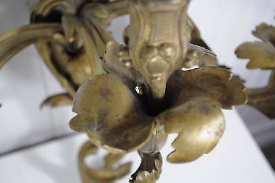 Stately Antique 19th C French Bronze Acanthus Rococo Candle Holder Wall Sconce