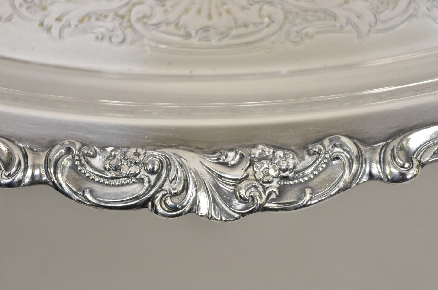 Vintage Baroque by Wallace 294F Oval Silver Plated Serving Platter Tray