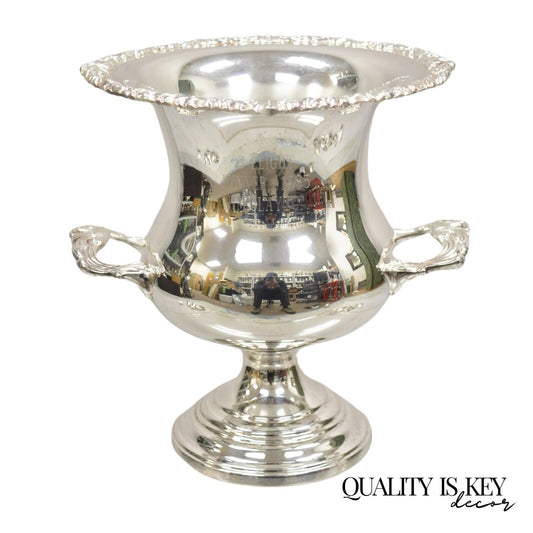 Sheridan Victorian Bulbous Silver Plated Champagne Chiller Ice Bucket Engraved