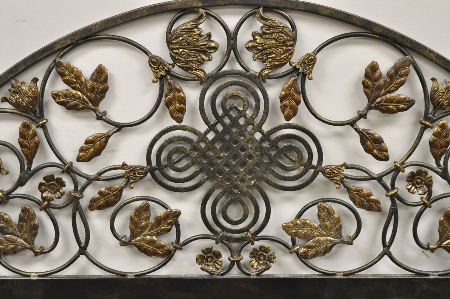 LaBarge Mediterranean Style Wrought Iron Flower Leaf Scroll Wall Mirror