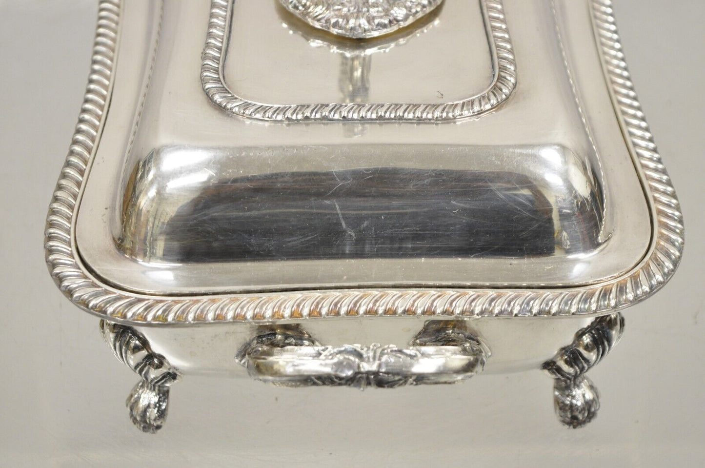 English Sheffield Victorian Silver Plated Lidded Food Warmer Serving Platter