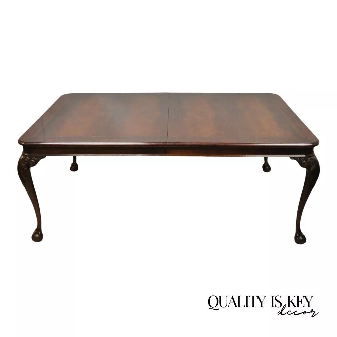 Bernhardt Centennial Georgian Chippendale Mahogany Dining Table with 2 Leaves