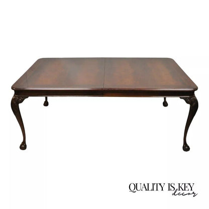 Bernhardt Centennial Georgian Chippendale Mahogany Dining Table with 2 Leaves