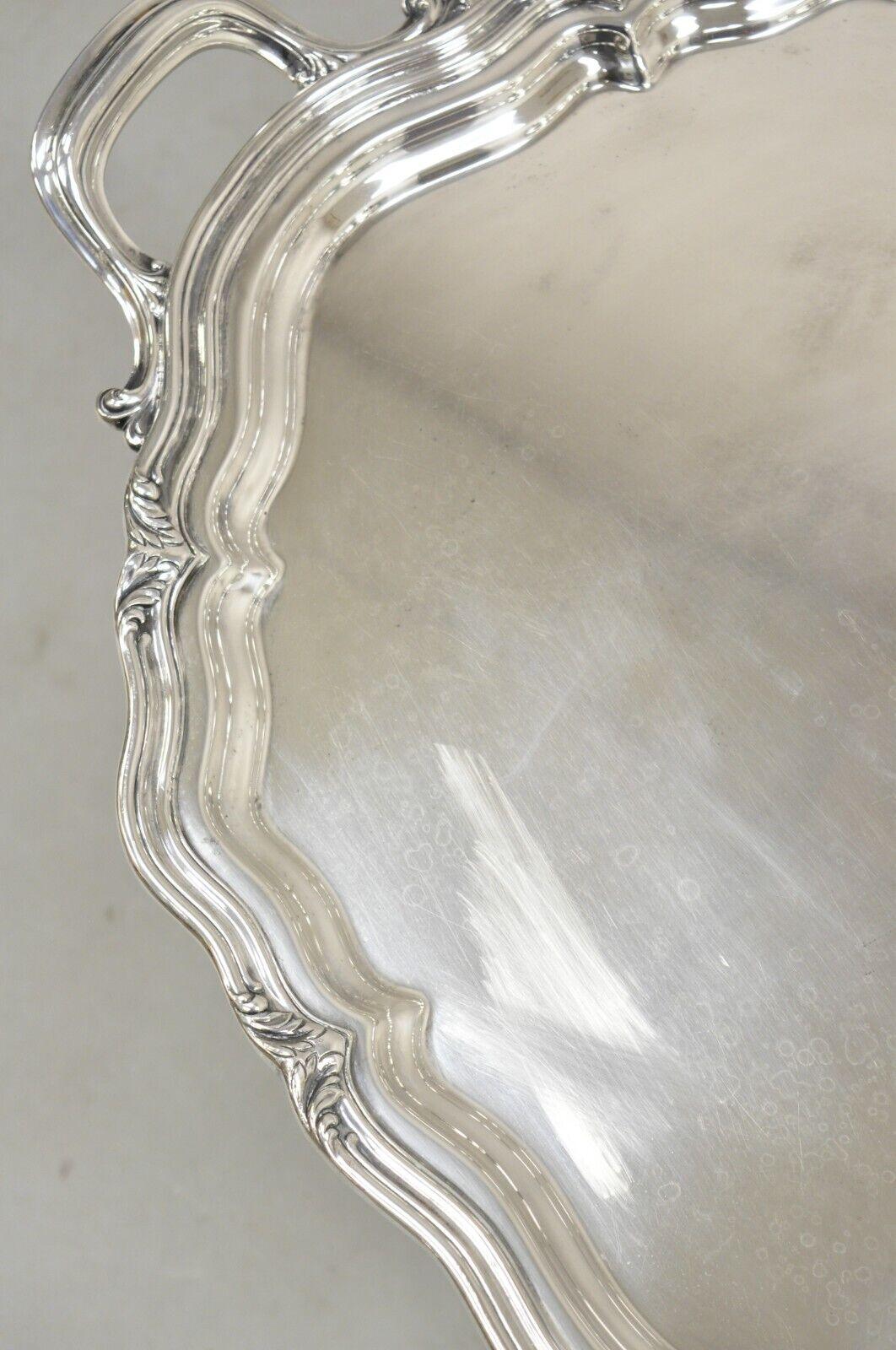 Vintage Reed & Barton Winthrop Twin Handle Silver Plated Serving Platter Tray