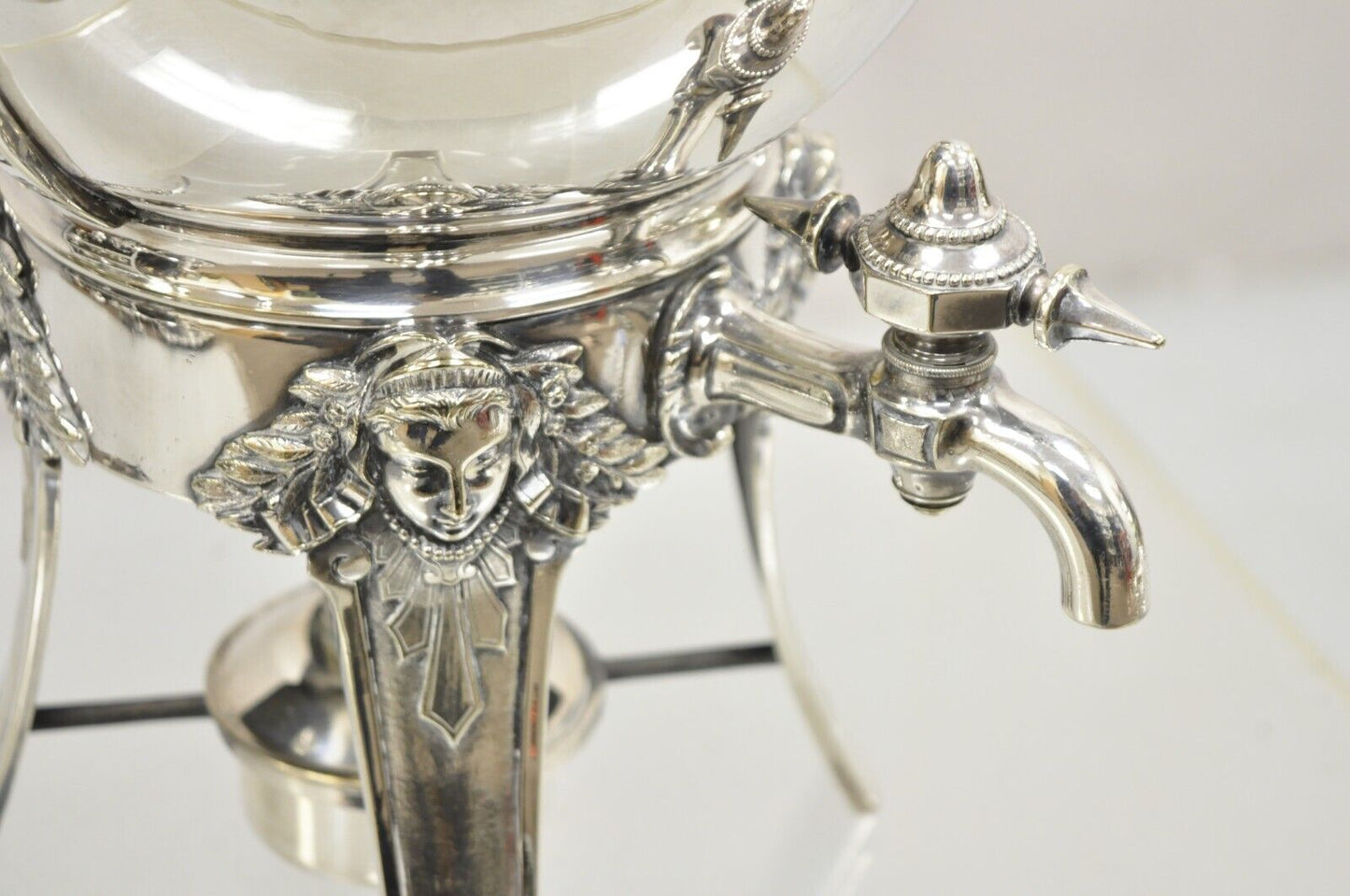 Gorham Co Figural Silver Plated Art Deco Ball Form Samovar Hot Water Dispenser