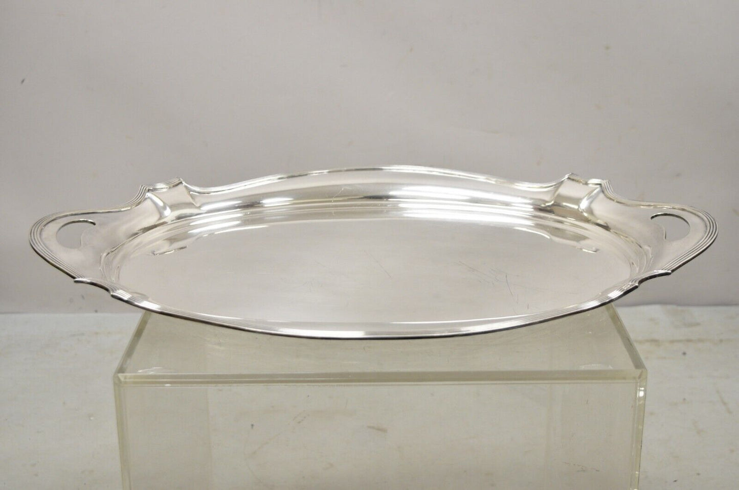 Vintage Gorham Y1038 Art Deco Silver Plated Twin Handle 25" Platter Tray