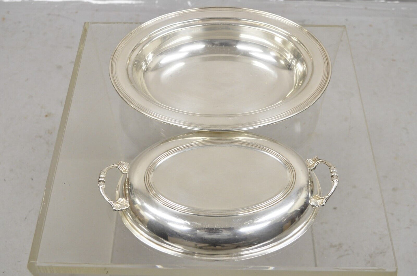 Vintage Sheffield Silver Co USA Silver Plated Lidded Vegetable Serving Dish