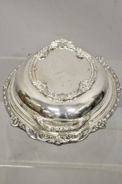 Vintage Silverplate Victorian Style Ornate Lidded Vegetable Serving Dish Platter