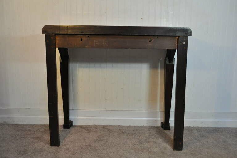 19th C. French Empire Crotch Mahogany Bronze Ormolu 1 Drawer Console Hall Table