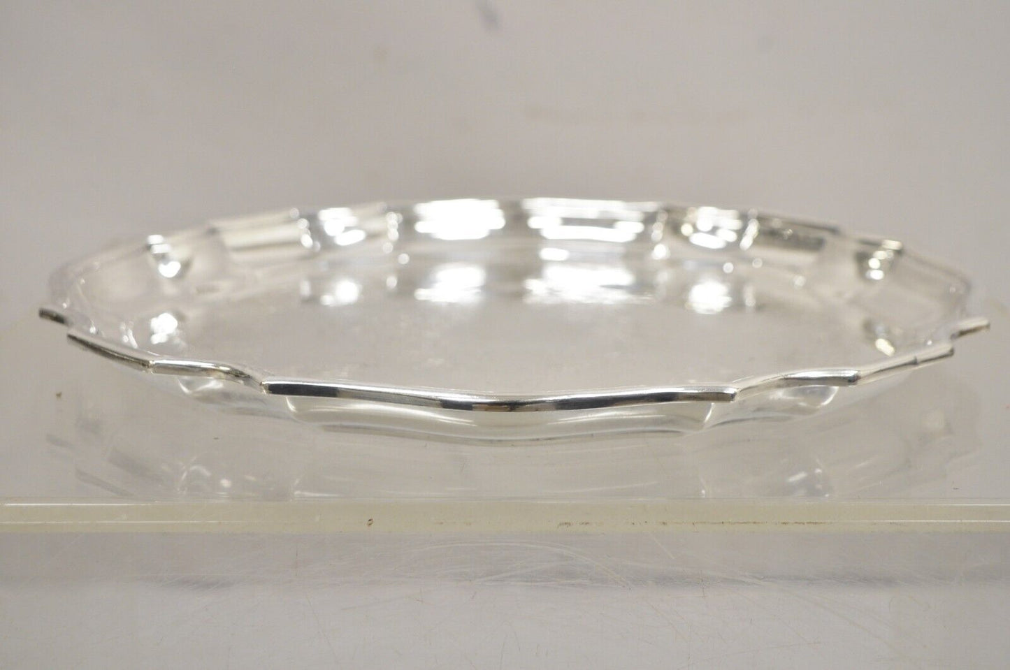 Vintage Sheffield Silver Co. USA Victorian Silver Plated Scalloped Platter Tray