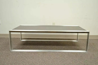 Vintage Mid Century Modern Copper and Brushed Steel Coffee Table