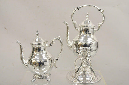 Vintage FB Rogers Victorian Silver Plated Tea Set with Tilting Pot - 6 Pc Set