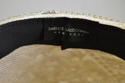 Shellie McDowell Silver Lace Pearl Rhinestones Church Derby Ladies Crown Hat