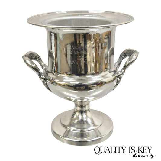 English Regency Style Silver Plated Engraved Champagne Chiller Ice Bucket