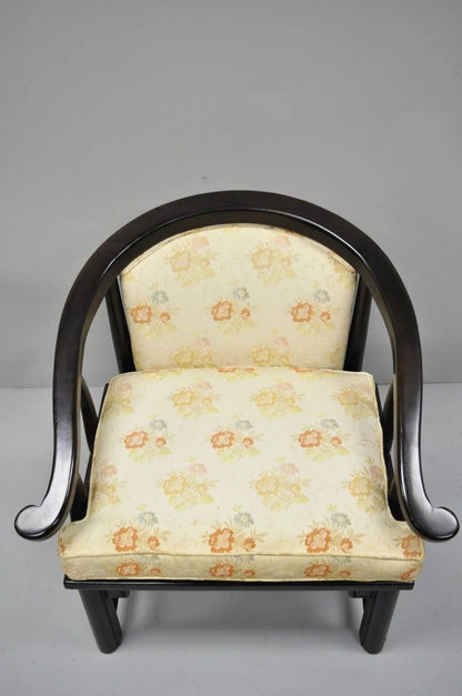 Century Chair Co James Mont Style Horseshoe Ming Lounge Chairs (A) - a Pair