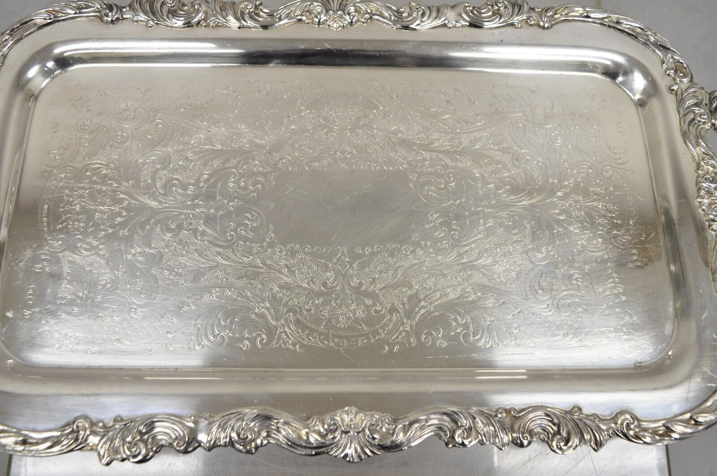 Vintage FB Rogers Silver Co 1338 Victorian Style Silver Plated Narrow Tray