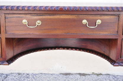 Reproduction English Chippendale Style Mahogany Ball Claw Executive Writing Desk