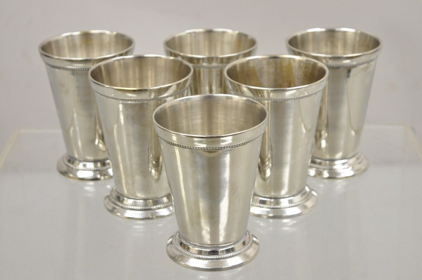 Vintage Mint Julep Silver Plated Cup Tumbler attr Patrick Henry Italy - Set of 6