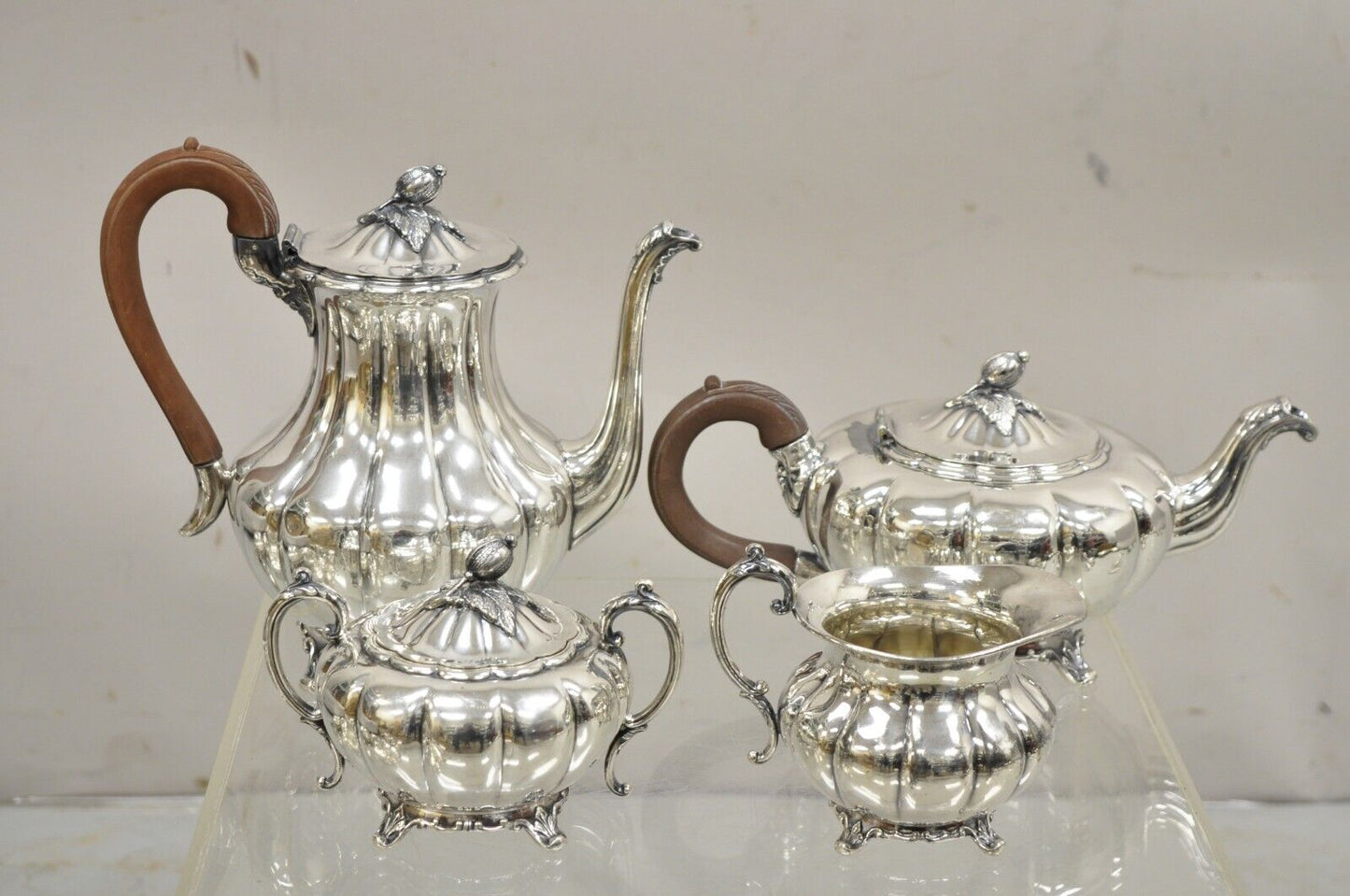 Old English Melon Community Plate Silver Plated Tea &Coffee Set - 4 PC Set