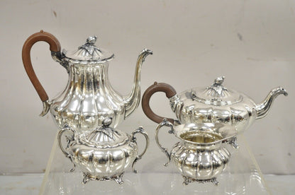 Old English Melon Community Plate Silver Plated Tea &Coffee Set - 4 PC Set