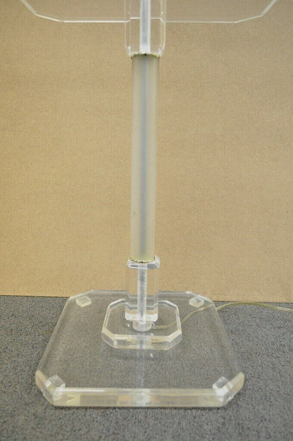 Vintage Mid Century Modern Clear Lucite Occasional Accent Floor Lamp Side Table