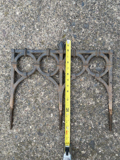 Antique French Victorian Cast Iron Outdoor Garden Fence Edge Edging - Set of 8