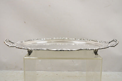 Vintage Wallace Royal Rose 9826 Silver Plated Ornate Oval Serving Platter Tray