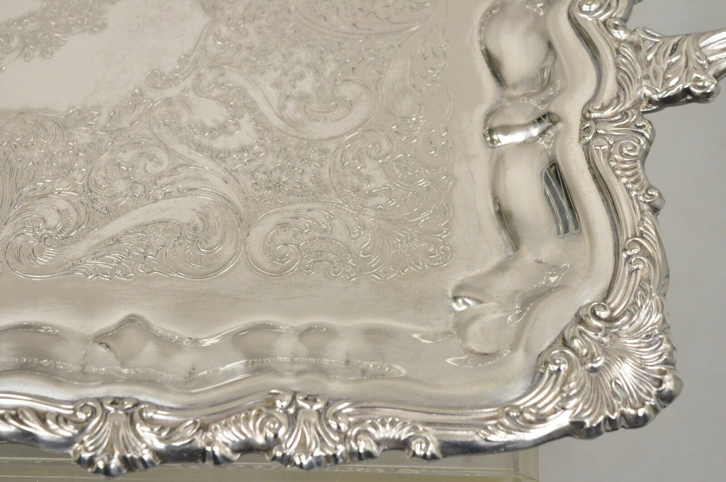 Sheridan Taunton EP Brass Silver Plated Victorian Rectangle Serving Platter Tray