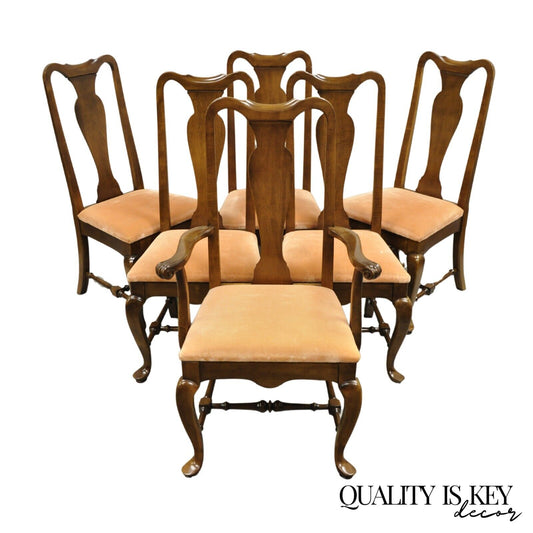 Ethan Allen Classic Manor Maple Stretcher Base Dining Chairs 15-6001 - Set of 6