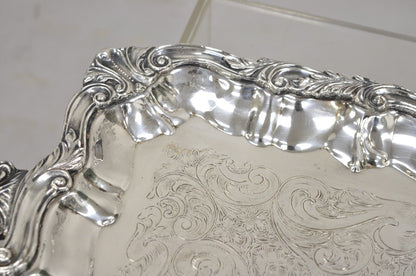 Vintage Sheffield Victorian Style Silver Plated Rectangular Serving Platter Tray