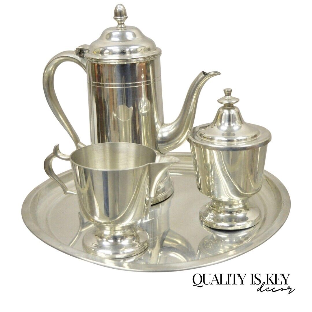 Vintage Woodbury Pewter Henry Ford Museum Pewter Coffee Serving Set- 4 Piece Set