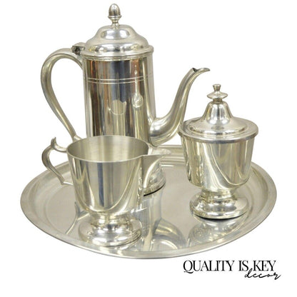 Vintage Woodbury Pewter Henry Ford Museum Pewter Coffee Serving Set- 4 Piece Set