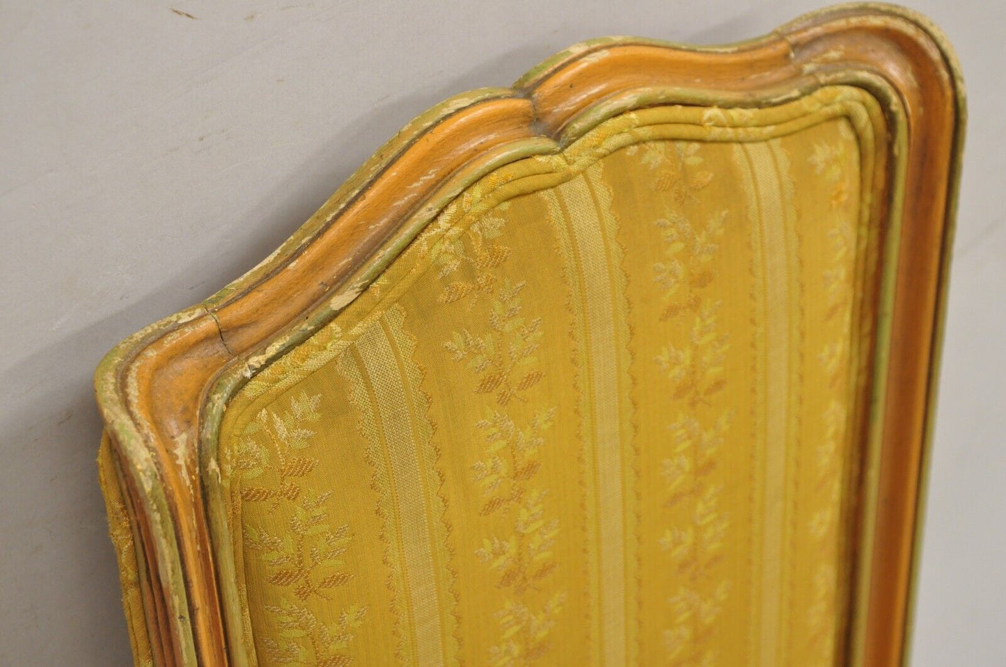 French Louis XV Provincial Style Five Leg Peach Painted Boudoir Slipper Chair