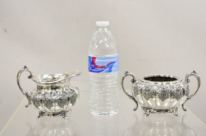 Vintage Victorian 1881 Rogers Canada Silver Plated Sugar Bowl and Creamer Set