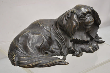 Antique Henri Prozinski "Pekingese" French Bronze Figural Show Dog Sculpture