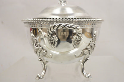 Antique Reed & Barton Figural Baroque Silver Plated Lion Head Large Soup Tureen