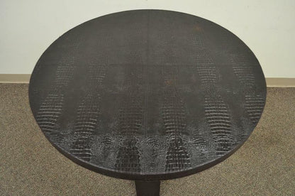 Serge de Troyer Modern Alligator Embossed Italian Leather Round Center Table