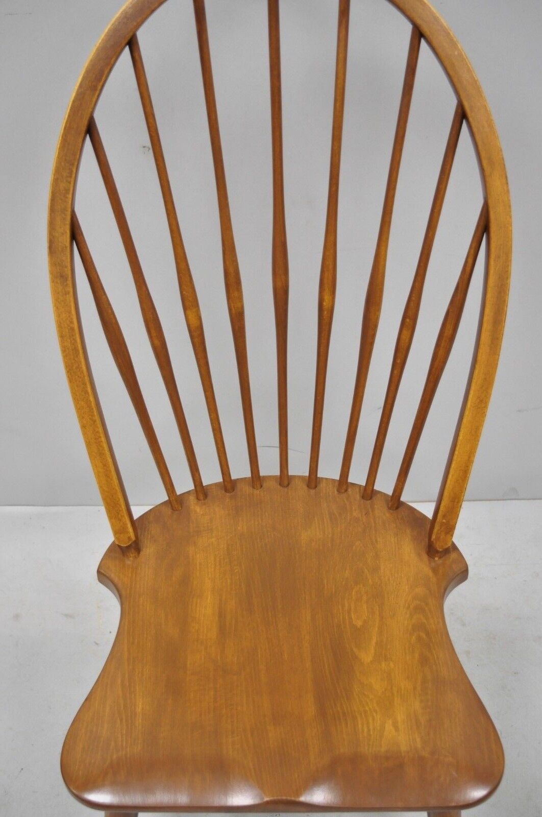 Vintage Maple Wood Fan Back Colonial Windsor Dining Side Chair Made in Slovenia