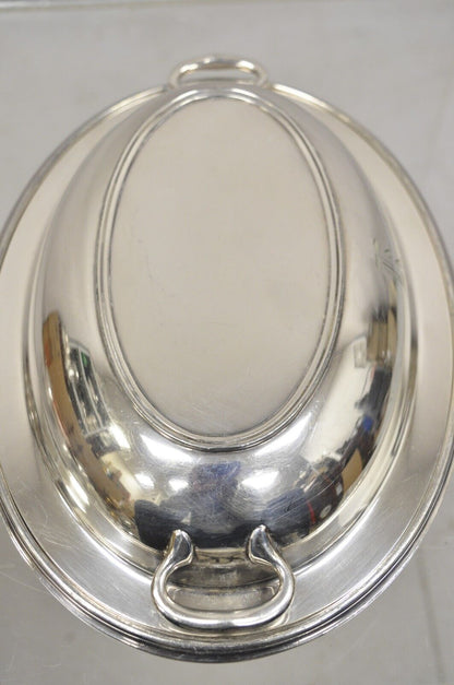 Vintage Wilcox SP Co Oval Silver Plated Vegetable Serving Platter w "K" Monogram