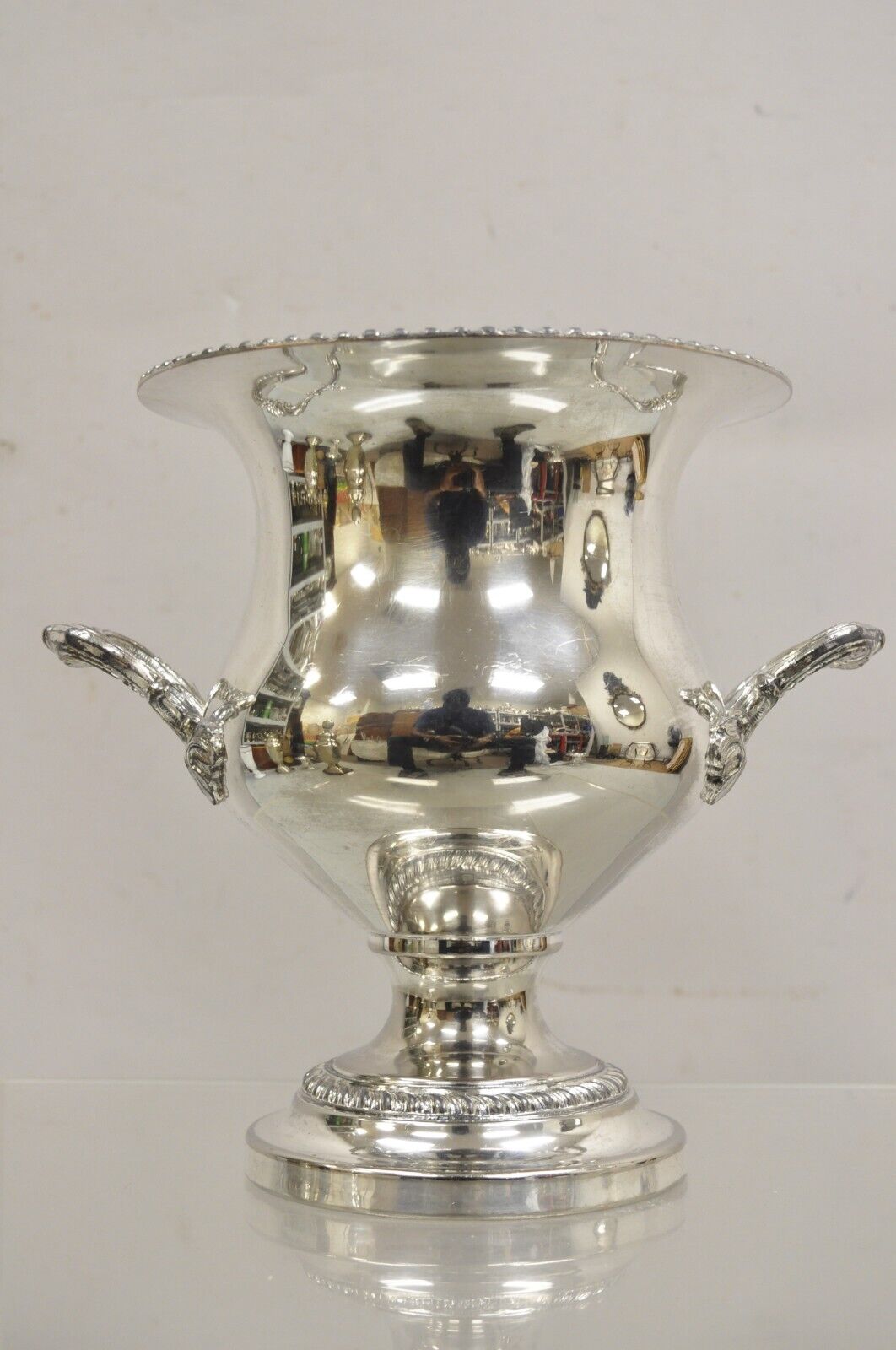 Vintage English Victorian Silver Plated Trophy Cup Champagne Chiller Ice Bucket