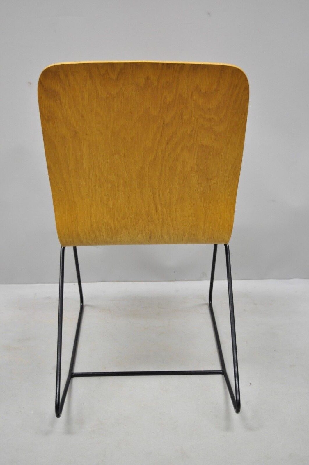 Vintage Mid Century Modern Bent Plywood Iron Base Tilt Back Side Chair